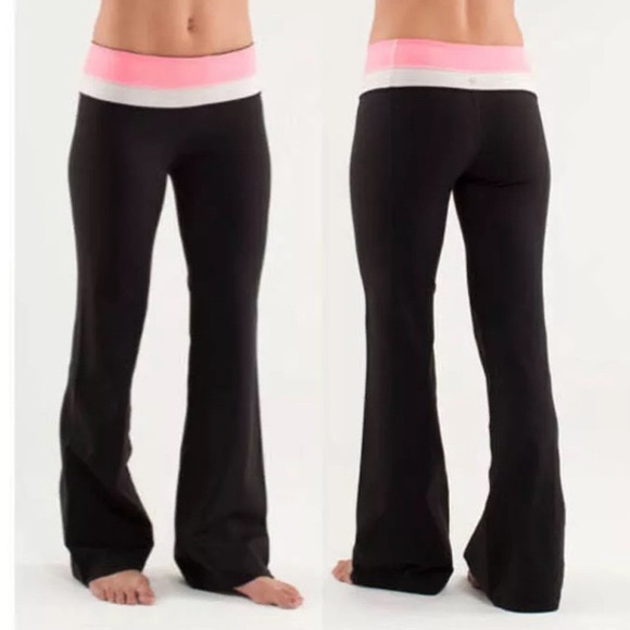 lululemon athletica Pants - Lululemon Groove Flare Pant - w/ thin pink stripe lululemon athletica Pants - Lululemon Groove Flare Pant - w/ thin pink stripe